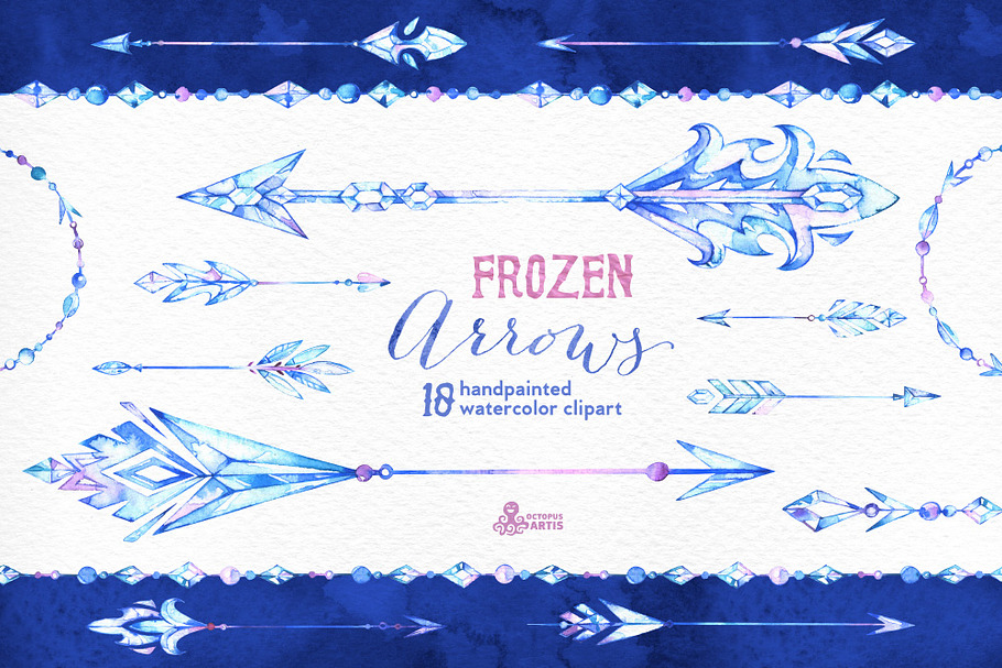 Frozen Arrows. Watercolor collection in Objects - product preview 8