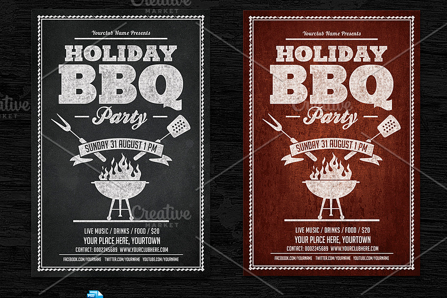 Holiday BBQ Flyer & Facebook Cover