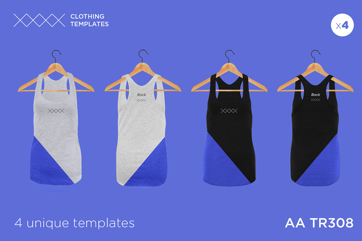 AA TR308 - Womens blank tank top set in Product Mockups - product preview 8