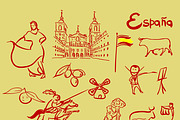 Spain symbols vector set