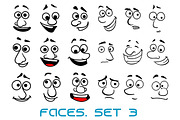 Cartoon doodle faces with different