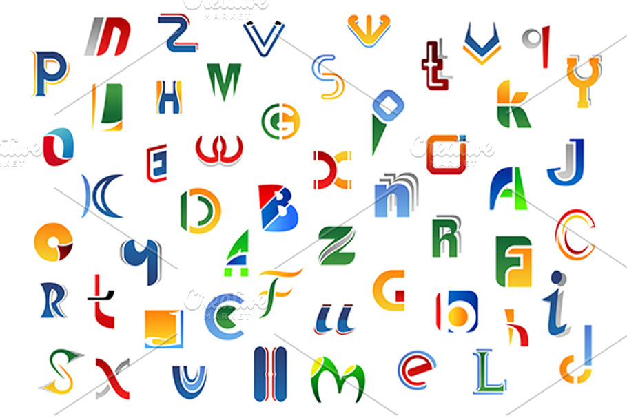 Alphabet letters and symbols | Custom-Designed Graphics ~ Creative Market