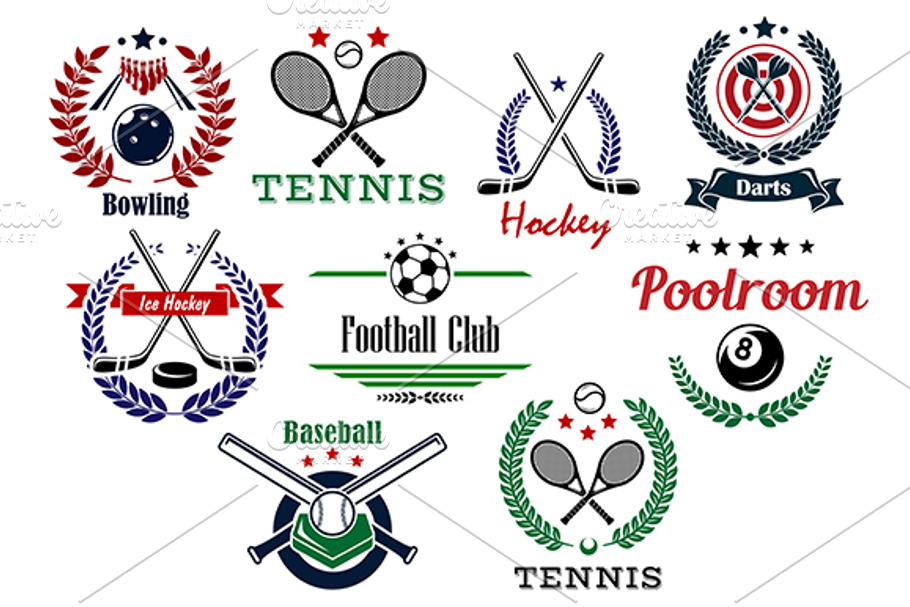 Team and individual sport emblems in Graphics - product preview 8