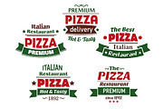 Set of  italian pizza labels