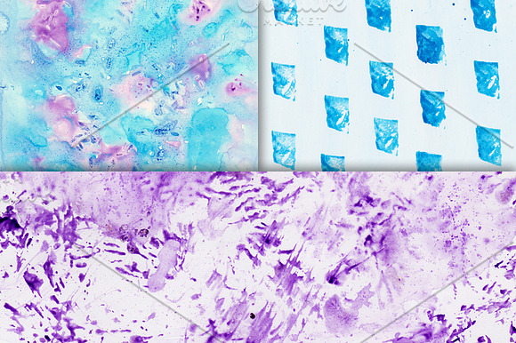 6 Watercolor Textures Blue Purple in Textures - product preview 1