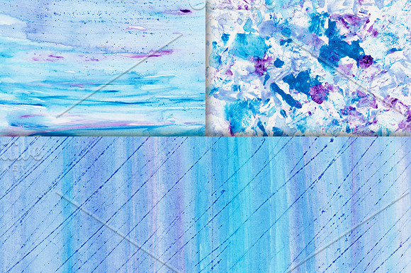6 Watercolor Textures Blue Purple in Textures - product preview 2