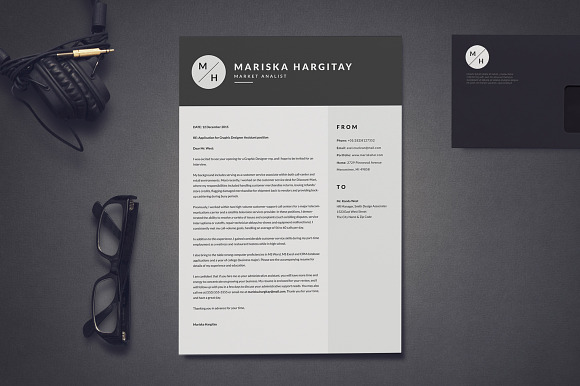 2 Pages Hipster Elegant Resume in Resume Templates - product preview 2
