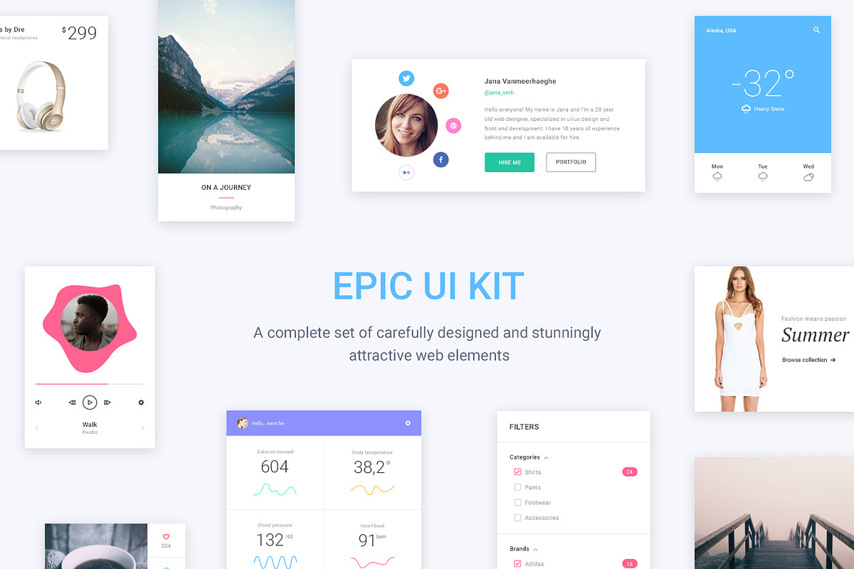 Epic UI Kit + Bootstrap Theme in UI Kits and Libraries - product preview 8