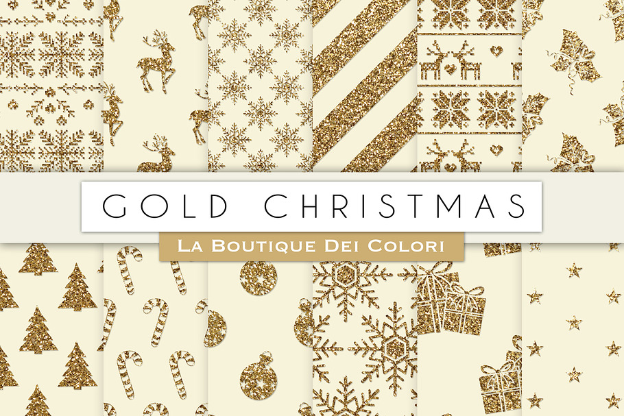 Glitter Christmas Digital Papers