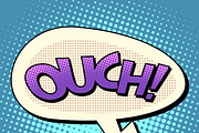 ouch comic bubble text