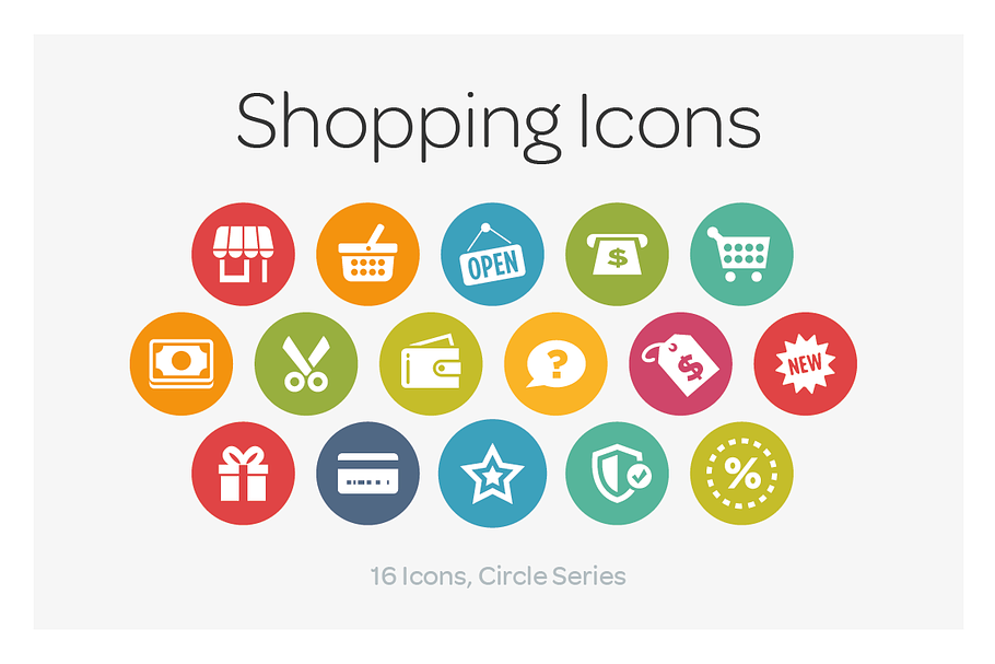 Circle Icons: Shopping in Icons - product preview 8