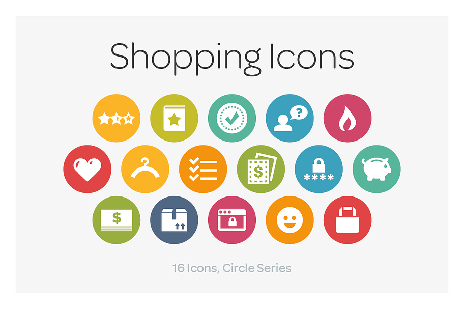 Circle Icons: Shopping in Graphics - product preview 8