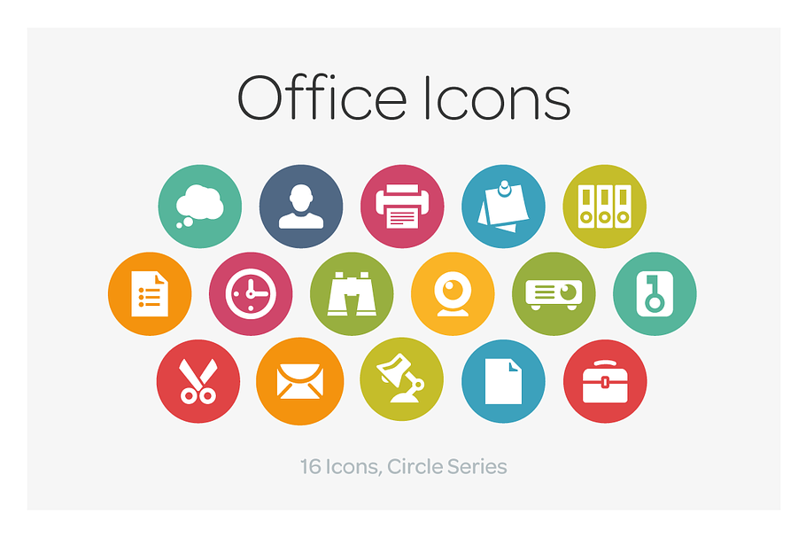 Circle Icons: Office in Graphics - product preview 8