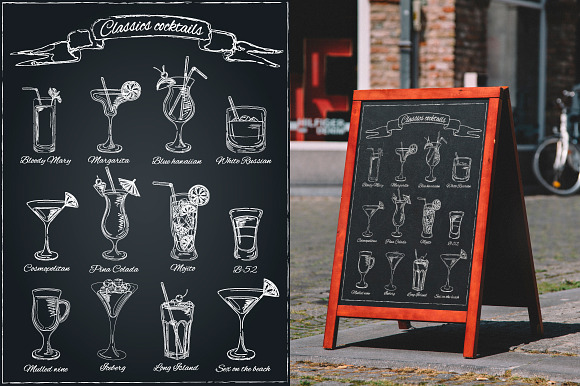 Classic Cocktails, Alcohol Drinks in Illustrations - product preview 2