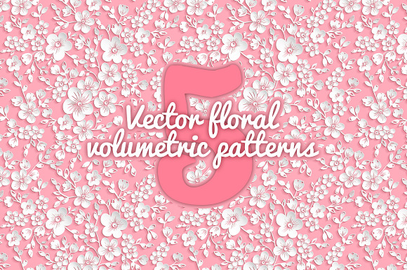 5 Vector floral volumetric patterns in Patterns - product preview 4