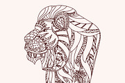 Patterned lion head