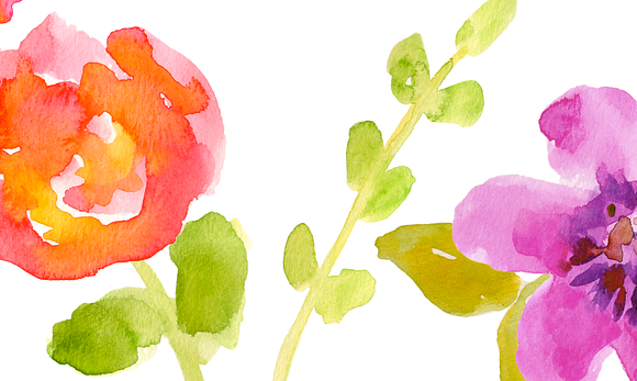 Modern Floral Watercolor Flowers in Illustrations - product preview 3