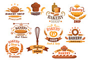 Large set of bakery labels or badges