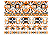 Geometric embroidery borders and fra