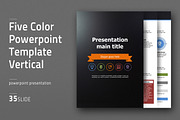 Five Color Vertical PPT Template