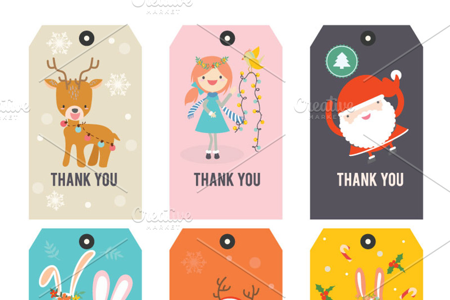 Thank you Printable tags KIDS in Card Templates - product preview 8