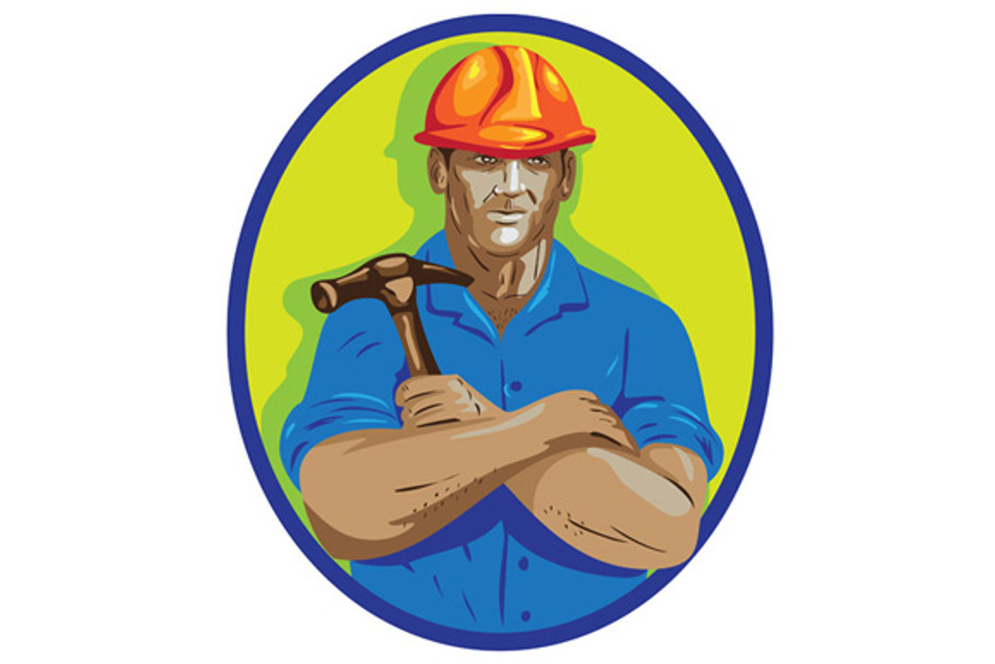 Construction Worker Foreman Arms Cro