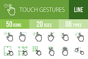 50 Touch Gesture Green & Black Icons