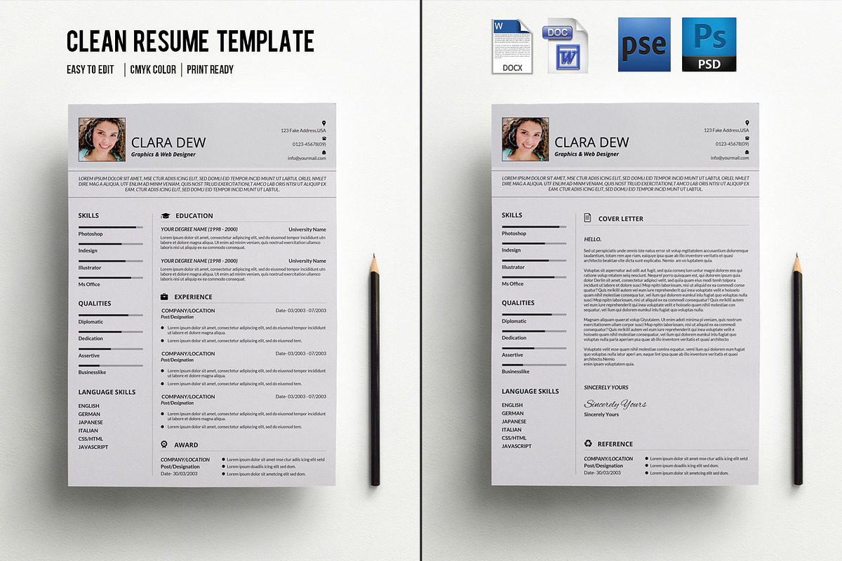 Resume with Cover Letter-V013 in Letter Templates - product preview 8
