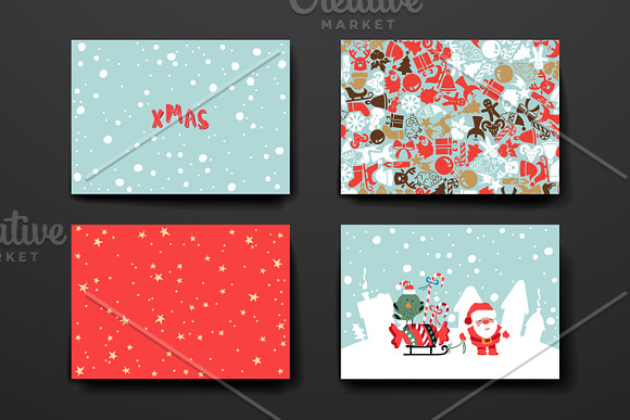 Set of Cards in Christmas style in Postcard Templates - product preview 2