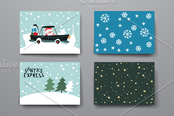 Set of Cards in Christmas style in Postcard Templates - product preview 6