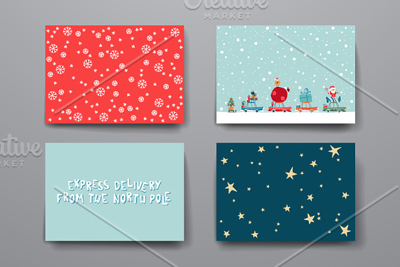 Set of Cards in Christmas style in Postcard Templates - product preview 7