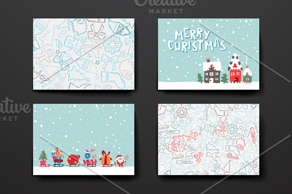 Set of Cards in Christmas style in Postcard Templates - product preview 8