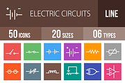 50 Circuits Line Multicolor Icons