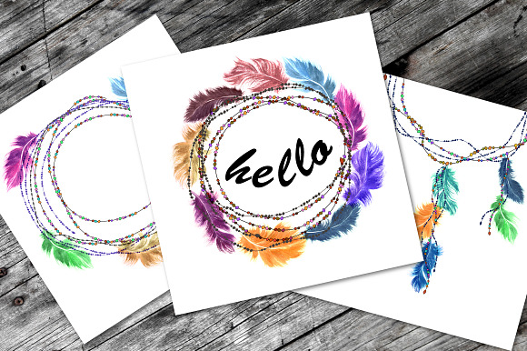 Watercolor feathers in Illustrations - product preview 5