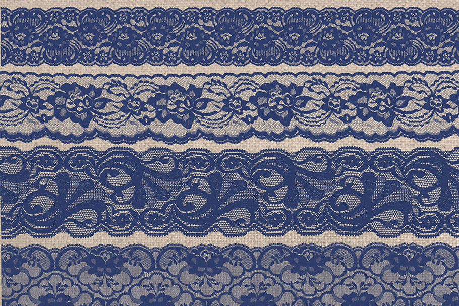 Navy Blue Lace Borders Clipart