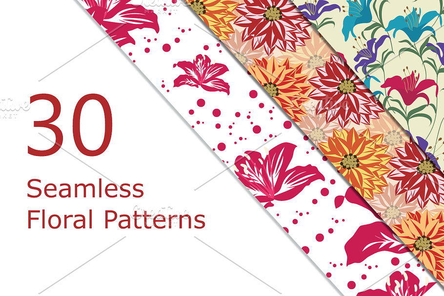 30 Seamless Vector Floral patterns