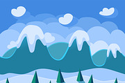 Cartoon nature landscape winter