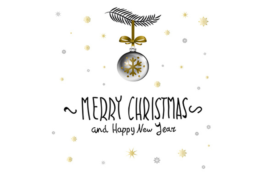 Merry Christmas calligraphy. ball in Illustrations - product preview 8
