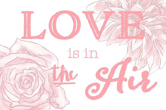Watercolor Valentine Vector Flowers in Illustrations - product preview 2