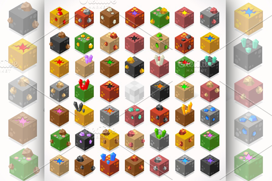 Mine Cubes Isometric in Illustrations - product preview 8
