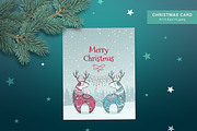 Christmas card with a reindeer