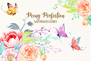 Watercolor Clipart Peony Perfection
