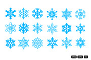 18 Snowflakes Vector
