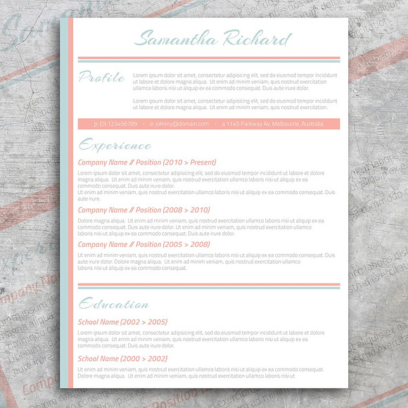 Pastel: CV + Cover Letter in Letter Templates - product preview 2