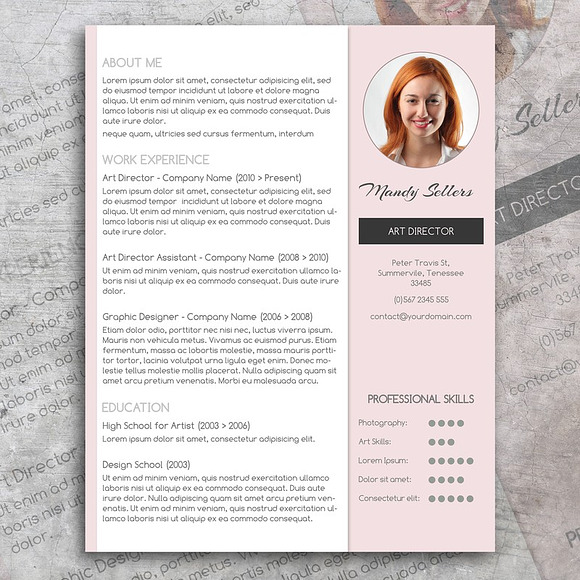 Pink CV & Cover Letter in Letter Templates - product preview 2