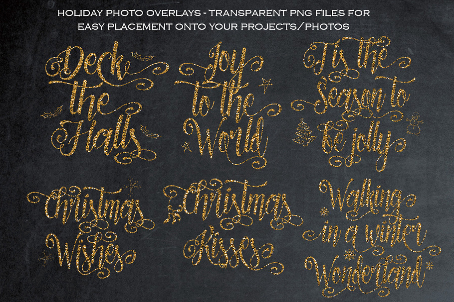 Gold Christmas overlays in Graphics - product preview 8
