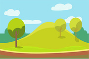 Cartoon nature landscape, background