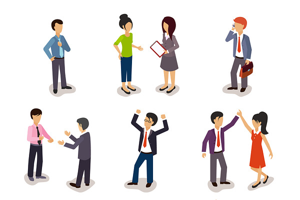 Several People Isometric 3D, Vector