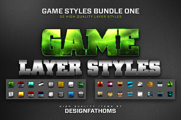 32 Game Layer Styles Bundle 1 in Photoshop Layer Styles - product preview 5