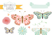 Butterfly Garden Clipart & Vectors